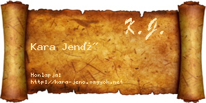 Kara Jenő névjegykártya